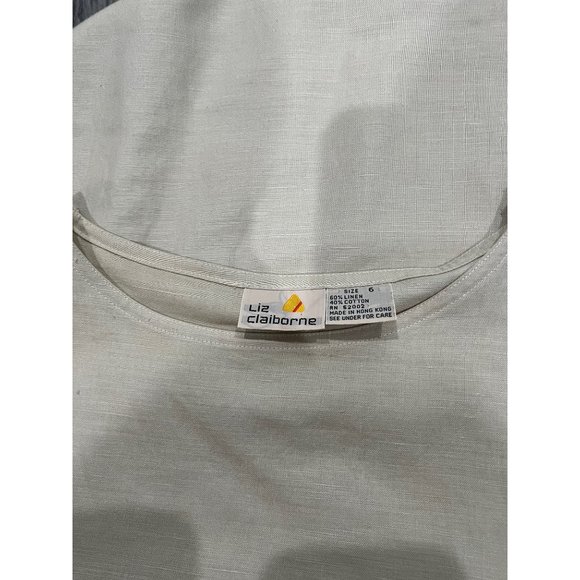 Vintage Liz Claiborne Linen Blend Top Size 6 - Picture 5 of 6